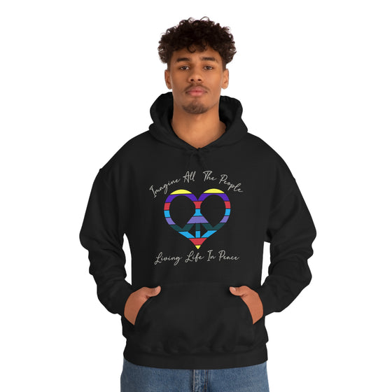 Chill Stitch – Imagine Living Life Peace - Unisex Hooded Hoodie Sweatshirt – Embrace Your Vibe