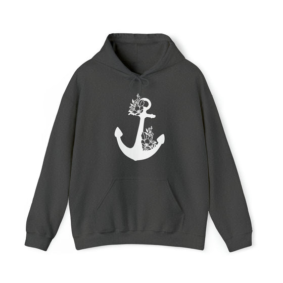 Floral Boat Anchor Boating Sweatshirt | Unisex Hooded Hoodie Sweatshirt