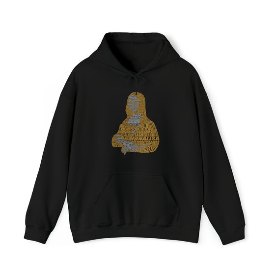 Mona Lisa France | Unisex Hooded Hoodie Sweatshirt  | Calligram Word Design