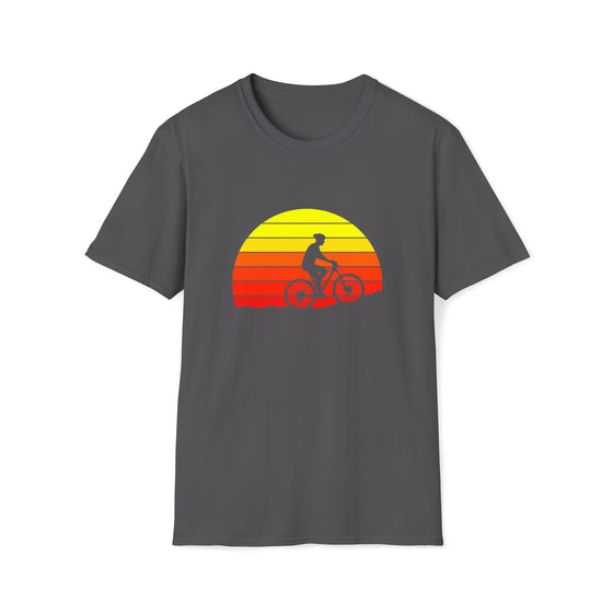 Bike Shirt | MTB Mountain Bike Sunrise Ride Biking  | Unisex Soft Style Tee T-Shirt