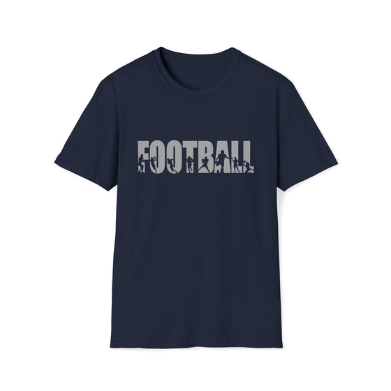 Football Gridiron Shirt | Sporting Name Athlete Silhouettes | Unisex Soft Style T-Shirt