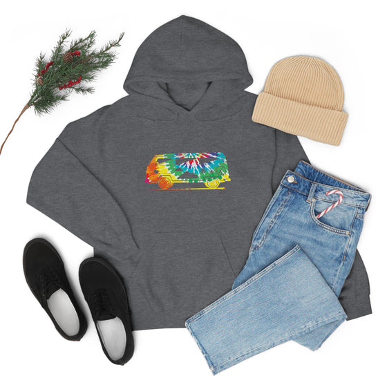 Chill Stitch – VW Tie-dye Van - Unisex Hooded Hoodie Sweatshirt – Embrace Your Vibe