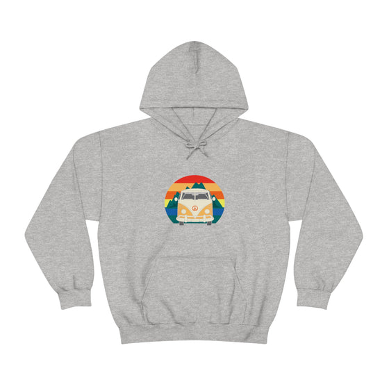 Chill Stitch – VW Van Mountains - Unisex Hooded Hoodie Sweatshirt – Embrace Your Vibe