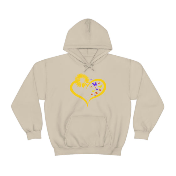 Butterflies Sunflower | Unisex Hooded Hoodie Sweatshirt | Embrace Your Vibe