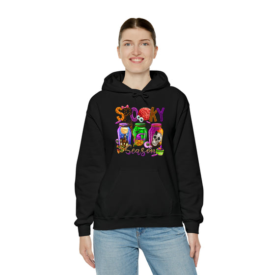 Halloween Sweatshirt | Spooky Season Specimen Jars | Unisex Hooded Hoodie Sweatshirt