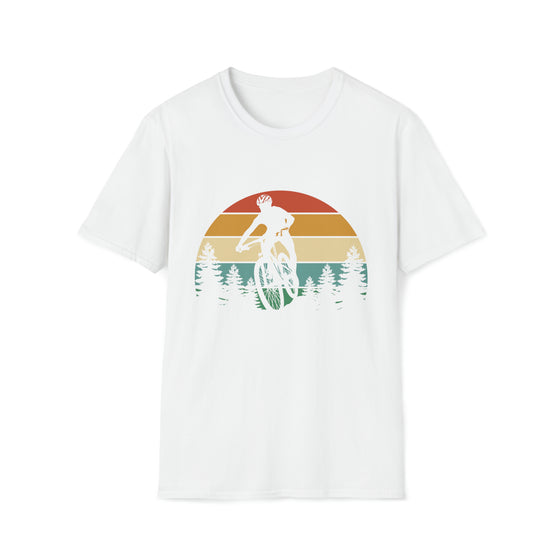 Bike Shirt | MTB Mountain Bike Biking Sunset Sunrise | Unisex Soft Style Tee T-Shirt