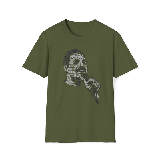 Abstract Shirt |  Freddy Mercuri | Unisex Soft Style Tee T-Shirt | Calligram Word Design