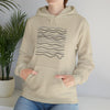 Abstract Seismograph Wave Lines Shapes Modern Lines V16  | Abstract | Minimalist | Modern  Unisex Hooded Hoodie Sweatshirt