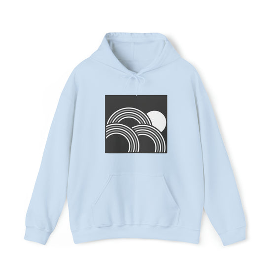 Abstract Shapes V6 Circled Moon Horizon | Abstract | Minimalist | Modern  Unisex Hooded Hoodie Sweatshirt | Embrace Your Vibe