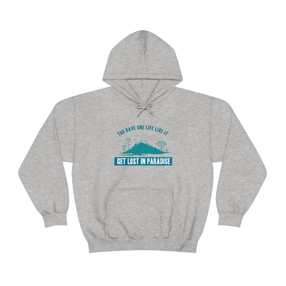 Chill Stitch – Get Lost in Paradise - Unisex Hooded Hoodie Sweatshirt – Embrace Your Vibe