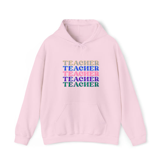 Teacher Life Sweatshirt | Teaching Teacher Repeat | Unisex Hooded Hoodie Sweatshirt