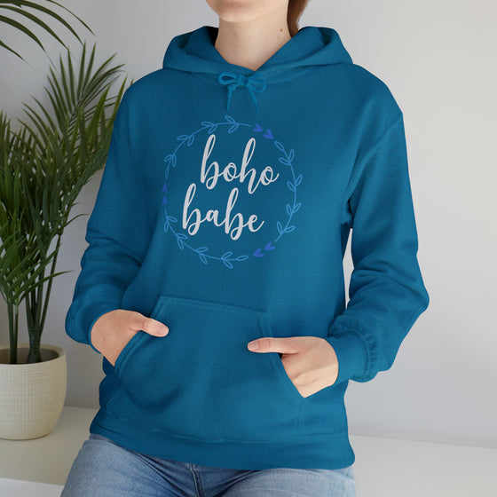 Boho Babe Bohemian Wreath | Unisex Hooded Hoodie Sweatshirt