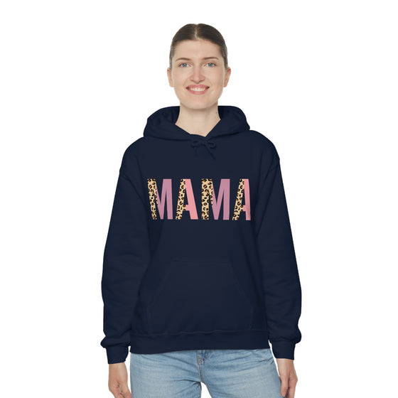 Chill Stitch – Mama Leopard - Unisex Hooded Hoodie Sweatshirt – Embrace Your Vibe