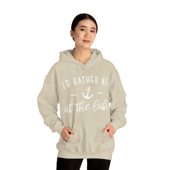 Rather Be at Lake Boating Sweatshirt | Unisex Hooded Hoodie Sweatshirt