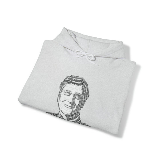 Bill Gates | Unisex Hooded Hoodie Sweatshirt | Embrace Your Vibe | Calligram Word Design