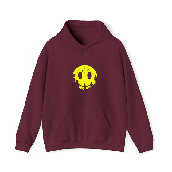 Smiley Sweatshirt | Forest Moon | Abstract Unisex Hooded Hoodie Sweatshirt
