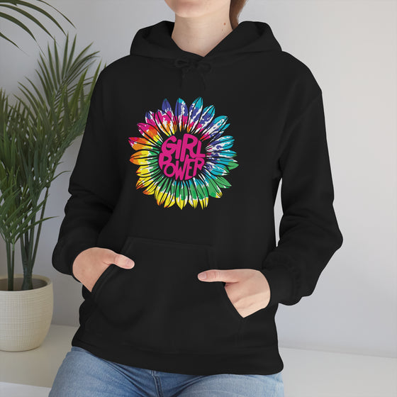 Chill Stitch – Girl Power Tie-Dye - Unisex Hooded Hoodie Sweatshirt – Embrace Your Vibe