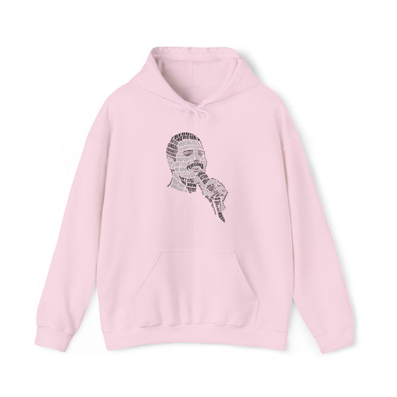 Freddy Mercury | Unisex Hooded Hoodie Sweatshirt | Embrace Your Vibe | Calligram Word Design