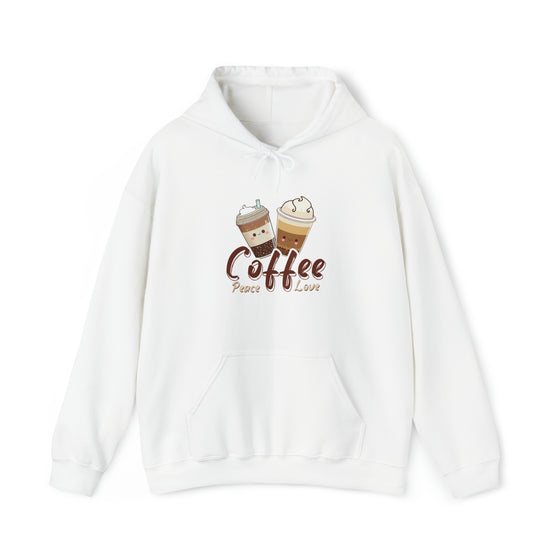 Coffee Peace Love Sweatshirt | Coffee Latte Drink | Unisex Hooded Hoodie Sweatshirt | Embrace Your Vibe