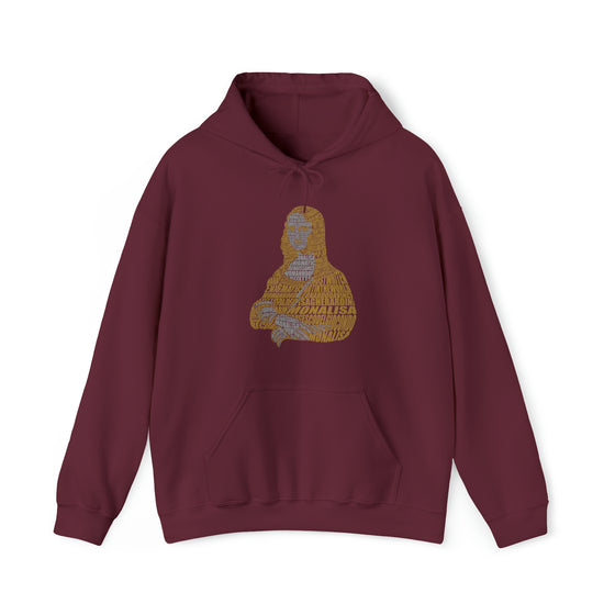 Mona Lisa France | Unisex Hooded Hoodie Sweatshirt  | Calligram Word Design