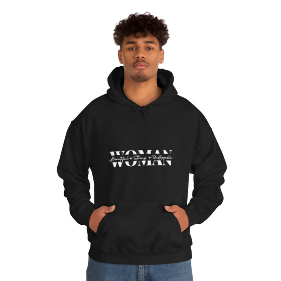Chill Stitch – Woman Beautiful Strong - Unisex Hooded Hoodie Sweatshirt – Embrace Your Vibe