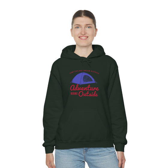 Chill Stitch – Outside Your Tent Adventure - Unisex Hooded Hoodie Sweatshirt – Embrace Your Vibe