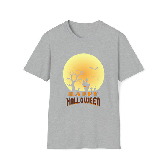 Halloween Shirt | Bats Night Sky Full Moon | Unisex Soft Style Tee T-Shirt