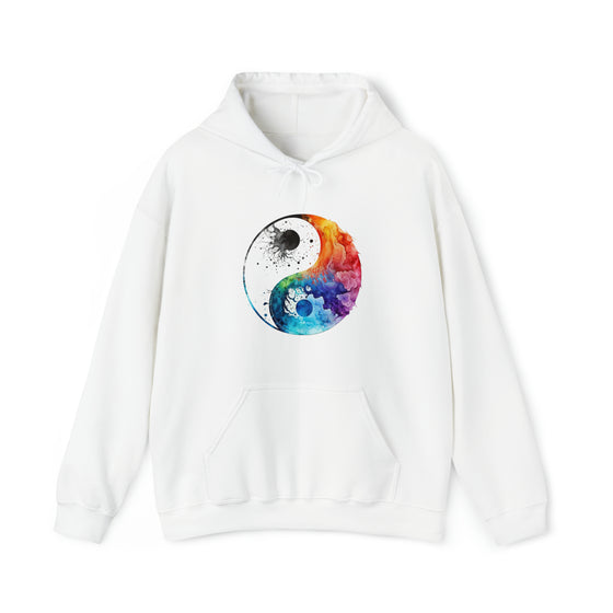 Yoga Hoodie | Yin Yang Sign V1 Watercolor | Unisex Hooded Hoodie Sweatshirt