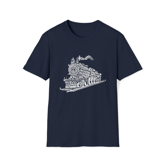 Abstract Shirt | Train Locomotive Song Music Notes | Abstract Unisex Soft Style Tee T-Shirt