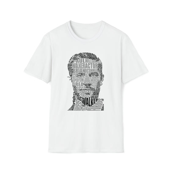 Paul Walker Fast Furious Actor | Unisex Soft Style Tee T-Shirt  | Calligram Word Design