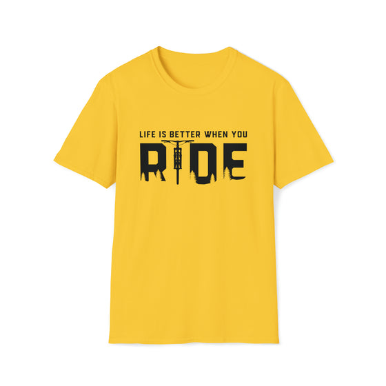 Bike Shirt | MTB Mountain Bike Life Better Bike Ride Riding | Unisex Soft Style Tee T-Shirt