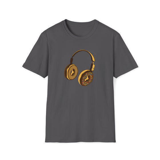 Headphone Donut Foodie Shirt | Abstract Unisex Soft Style Tee T-Shirt