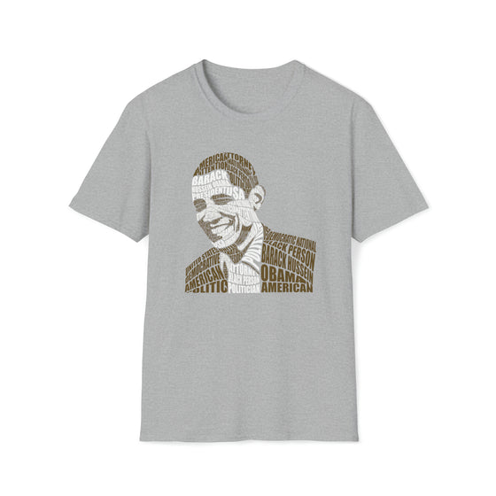 Barack Obama President | Unisex Soft Style Tee T-Shirt | Embrace Your Vibe | Calligram Word Design
