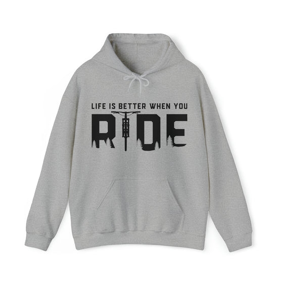 Bike Sweatshirt | MTB Mountain Bike Life Better Ride | Unisex Hooded Hoodie Sweatshirt