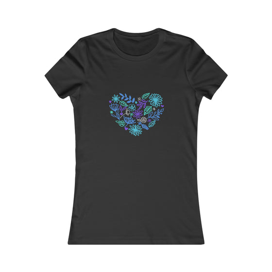 CHILL STITCH – Women’s Bella Canvas -T-shirt –  Flower Heart