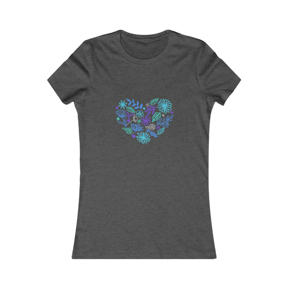 CHILL STITCH – Women’s Bella Canvas -T-shirt –  Flower Heart