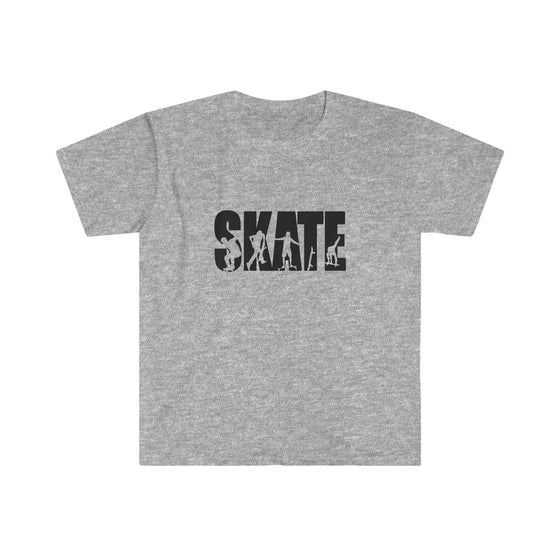 CHILL STITCH – Sporting Name Athlete Silhouettes - Unisex Soft Style T-Shirt – Skate Skateboarding