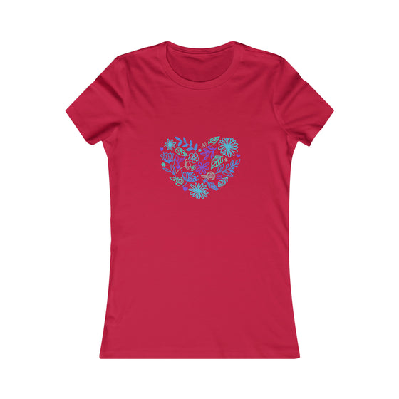 CHILL STITCH – Women’s Bella Canvas -T-shirt –  Flower Heart