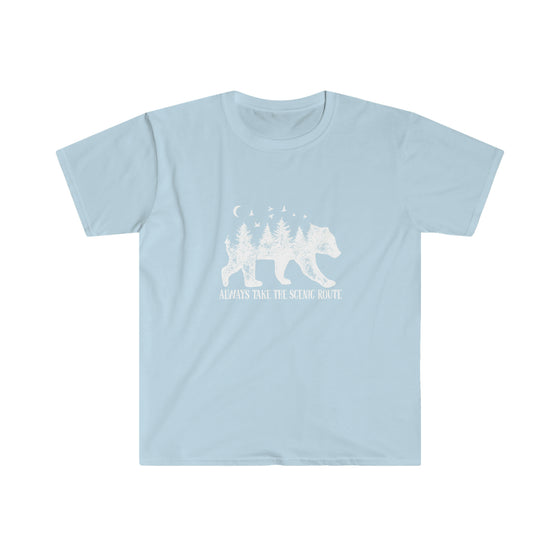 CHILL STITCH – Outdoor Camping Life - Unisex Softstyle T-Shirt – Bear Scenic Route