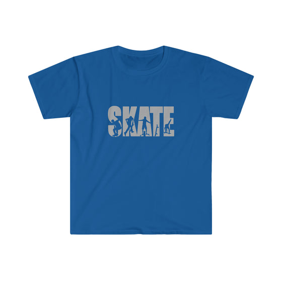 CHILL STITCH – Sporting Name Athlete Silhouettes - Unisex Soft Style T-Shirt – Skate Skateboarding