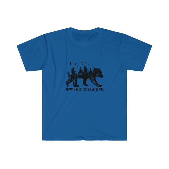 CHILL STITCH – Outdoor Camping Life - Unisex Softstyle T-Shirt – Bear Scenic Route