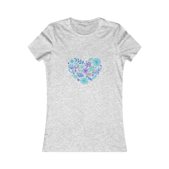 CHILL STITCH – Women’s Bella Canvas -T-shirt –  Flower Heart