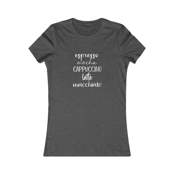 Coffee Lovers Short Sleeve Shirt | Coffee List | T-shirt | Embrace Your Vibe