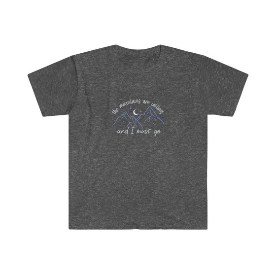 CHILL STITCH – Outdoor Camping Life - Unisex Softstyle T-Shirt – Mountains Calling