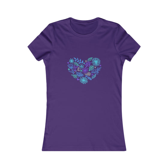 CHILL STITCH – Women’s Bella Canvas -T-shirt –  Flower Heart