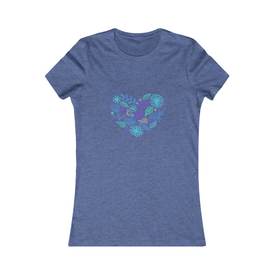 CHILL STITCH – Women’s Bella Canvas -T-shirt –  Flower Heart