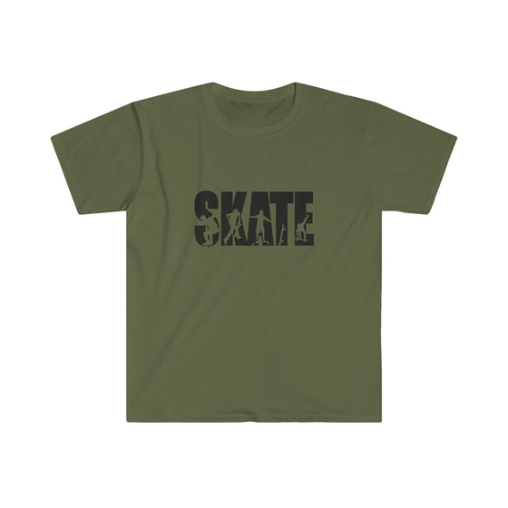 CHILL STITCH – Sporting Name Athlete Silhouettes - Unisex Soft Style T-Shirt – Skate Skateboarding