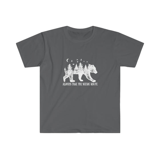 CHILL STITCH – Outdoor Camping Life - Unisex Softstyle T-Shirt – Bear Scenic Route