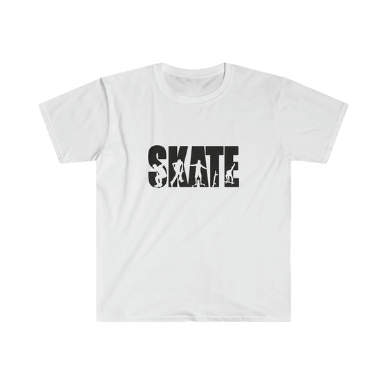 CHILL STITCH – Sporting Name Athlete Silhouettes - Unisex Soft Style T-Shirt – Skate Skateboarding