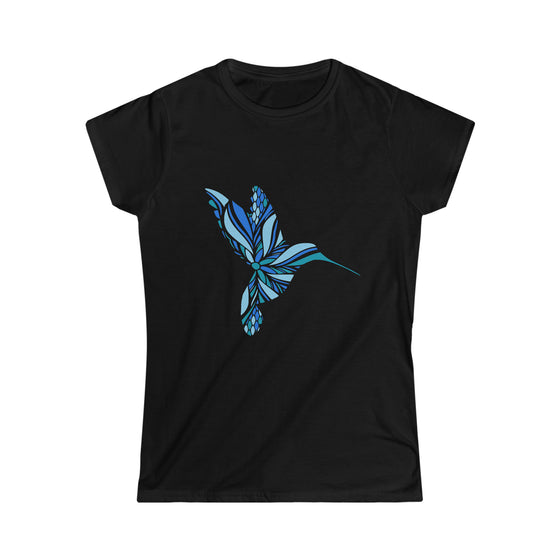 Boho Bohemian Women’s Softstyle Tee T-shirt | Mandala Hummingbird